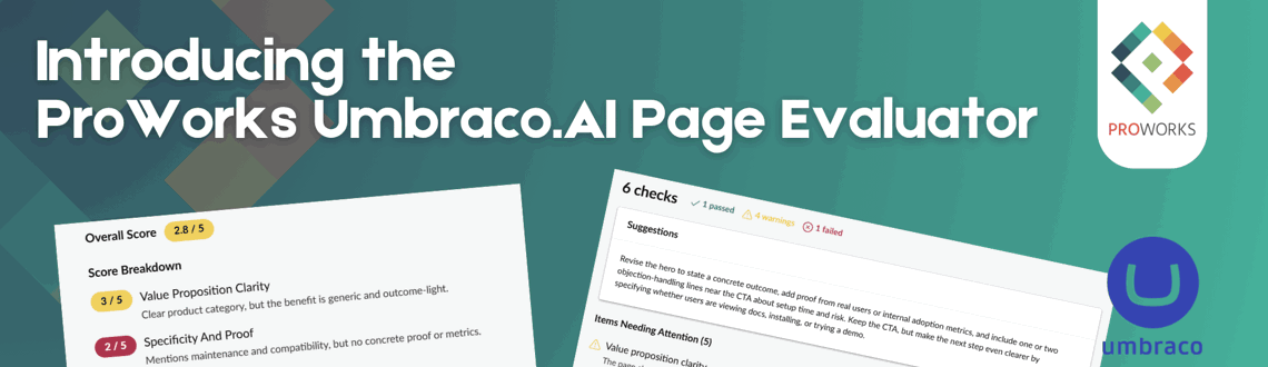 Catch Weak Content Before It Goes Live with ProWorks Umbraco.AI Page Evaluator